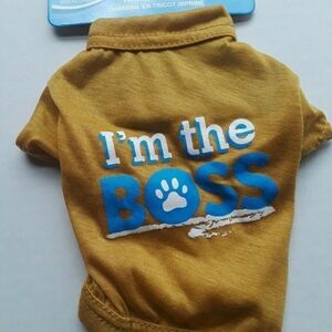 Printed knit Dog  T-shirt‎  Greenbrier "I M the bos